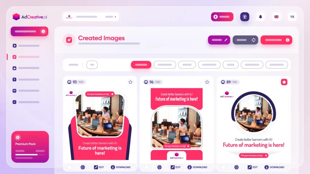 AdCreative génère plus de 100 visuels engageants en un rien de temps