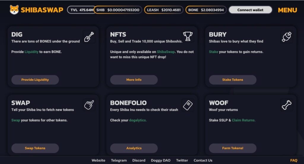 ShibaSwap, une plateforme d'échange décentralisée (DEX)