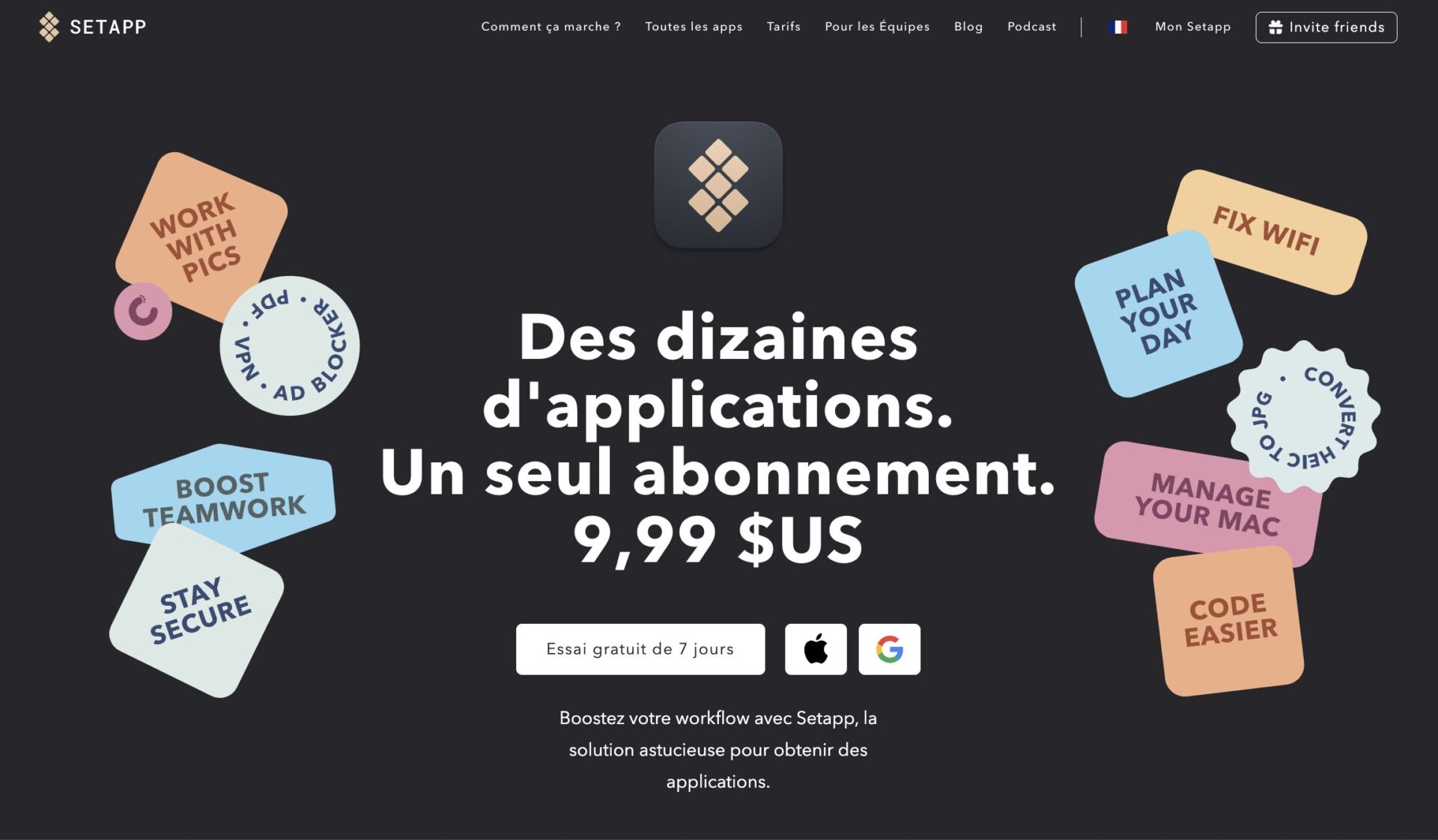 Setapp offre une solution simplifiée avec un accès illimité pour un tarif mensuel unique