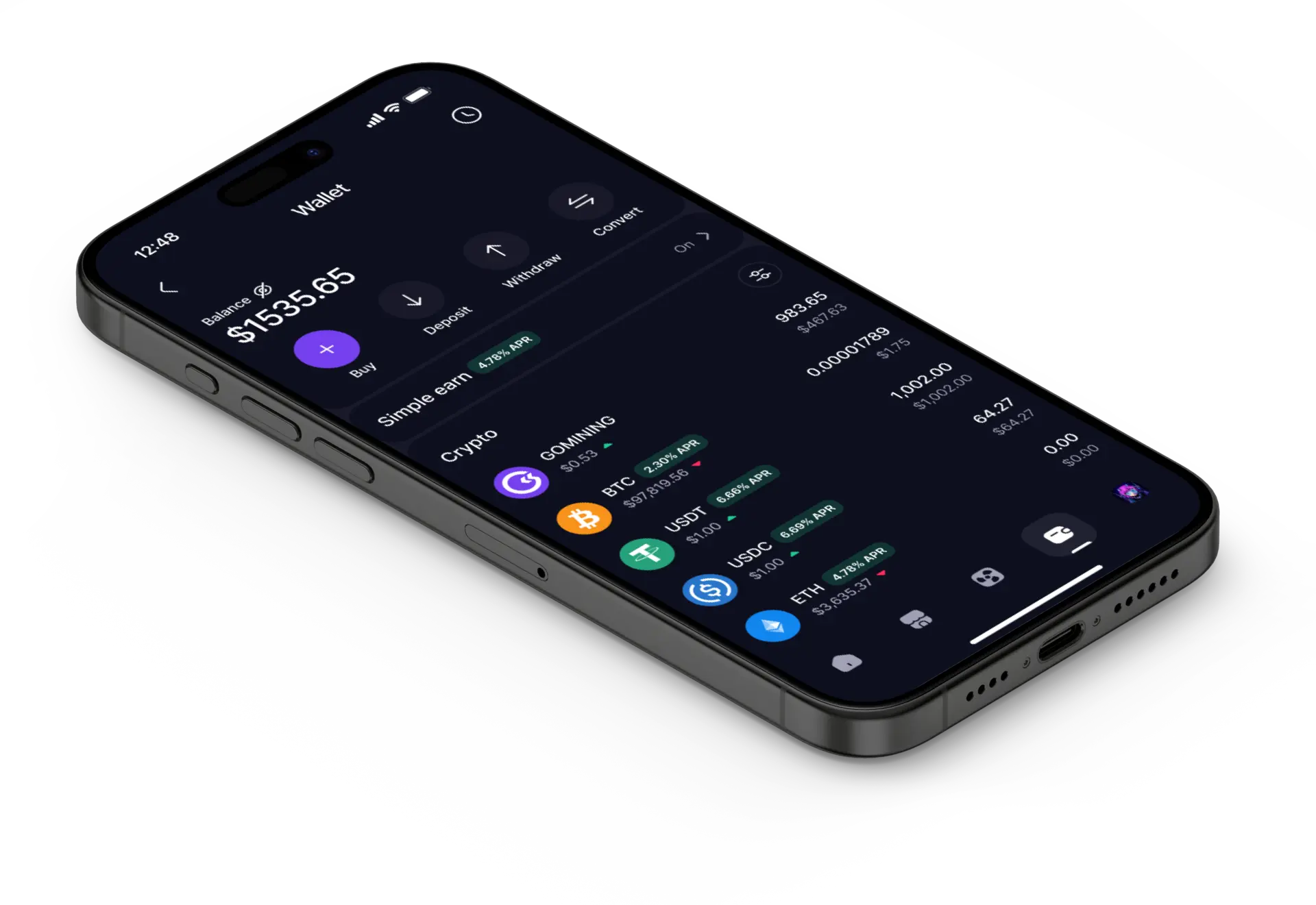 Portefeuille de l'application officielle GoMining