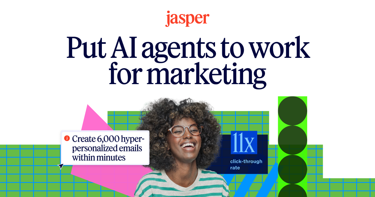 Visuel officiel de la plateforme marketing Jasper