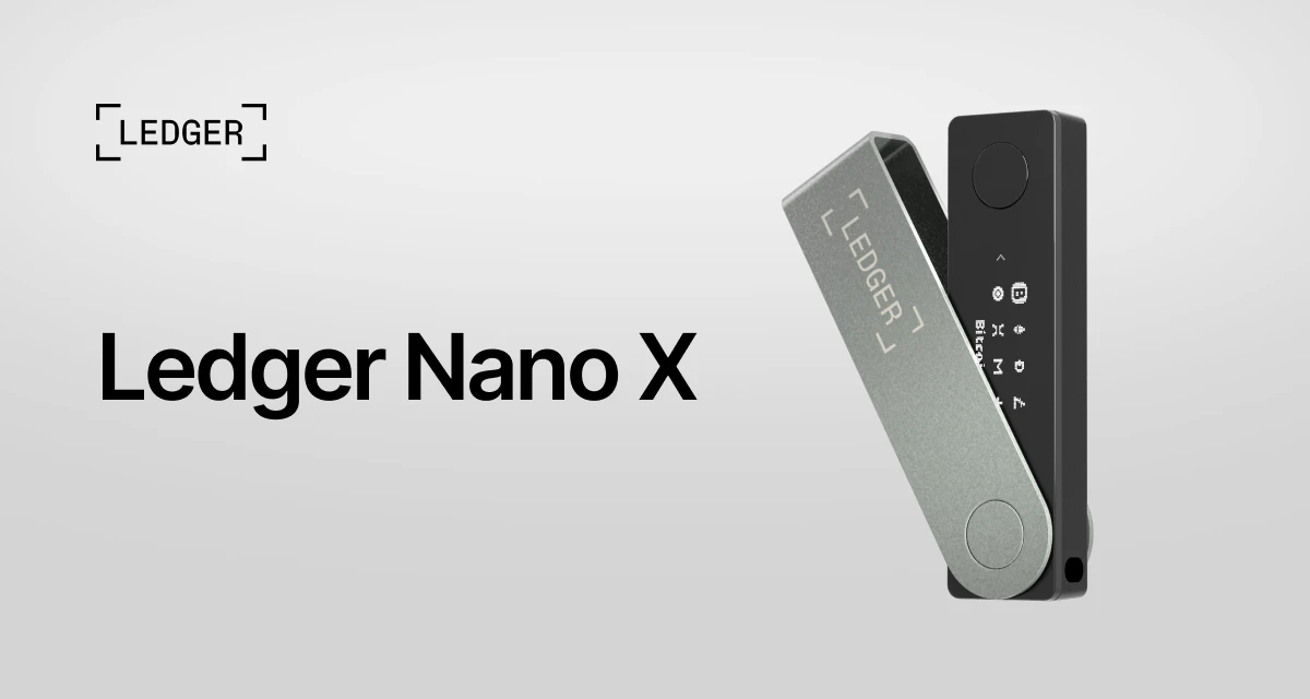 Photo officielle du portefeuille matériel Ledger Nano X, capot pivotant ouvert